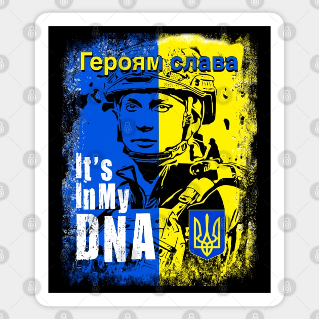 It's In My DNA Ukrainian Gifts Vyshyvanka Kozak Ukraine Flag Sticker by aeroloversclothing